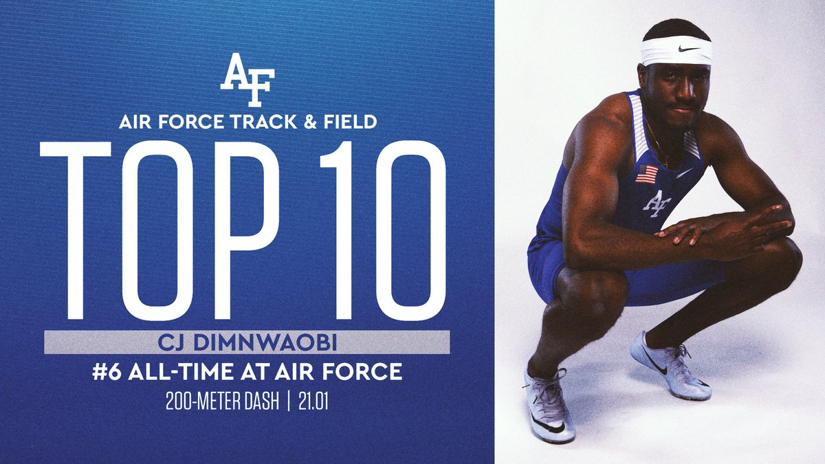 CJ Dimnwaobi was right on his heels with Air Force's SIXTH-FASTEST time (21.01) and a fifth-place finish!