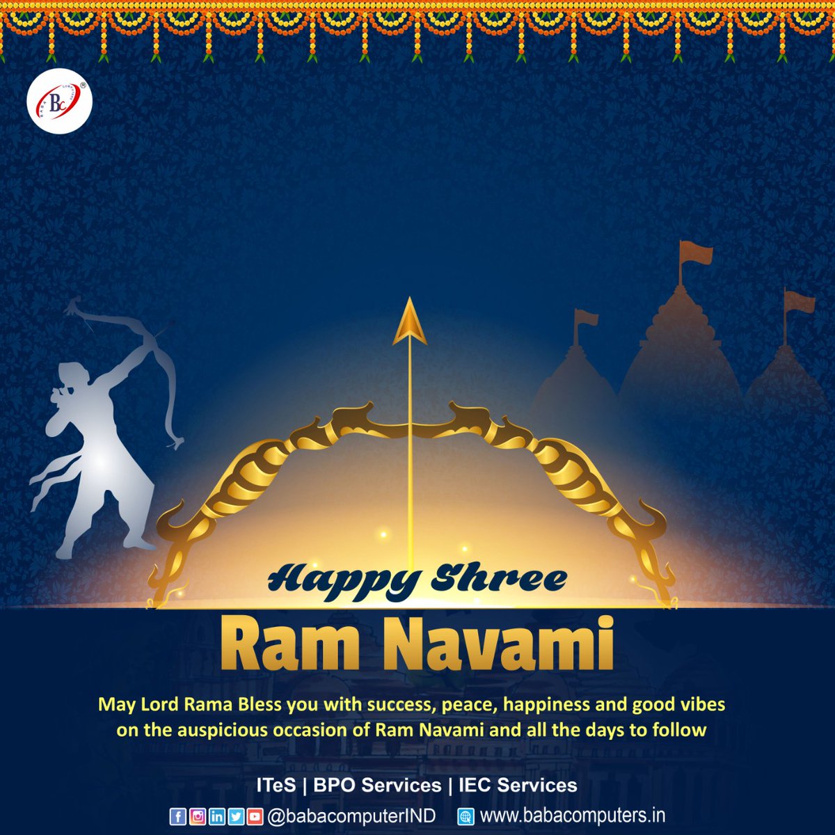 BabaComputerIND's tweet photo. On the auspicious day of #Ram_Navami, may Lord Rama bless you with success, happiness, and peace. #Baba_Computers wishing you all a happy #RamNavami.
#RamNavami2022
#जय_श्री_राम https://t.co/IwsmIbhJ82