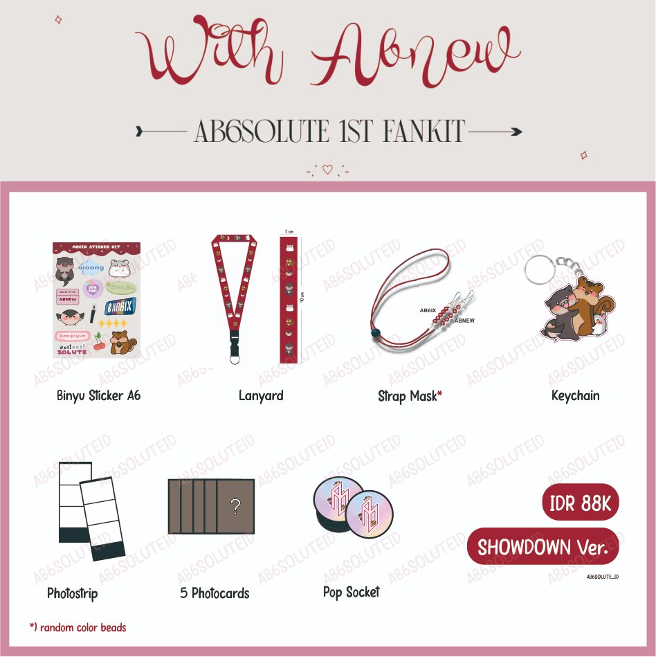 ab6solute_id's tweet photo. Package Details;
- Mo' Complete
- Showdown
- Pretty

#AB6IX #에이비식스
#전웅 #김동현 #박우진 #이대휘
#WITHABNEW #AB6SOLUTEID 
@AB6IX_ID https://t.co/3S5n4QmEGV