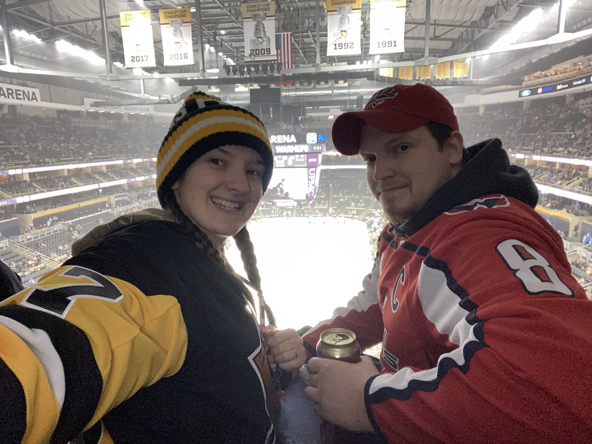 usmcsmith_ss's tweet photo. @Capitals fiancé got us tickets to the game in pittsburgh for my birthday today. Of course I had to rock the Ovi jersey!! Can I get a happy birthday? https://t.co/q1yvZOSUxN