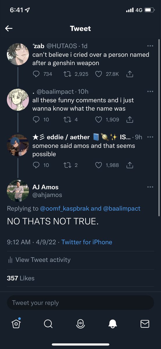 ahjamos's tweet photo. Genshin Twitter tryna smear my name 😭😭😭 https://t.co/hYZjJ6bQSS