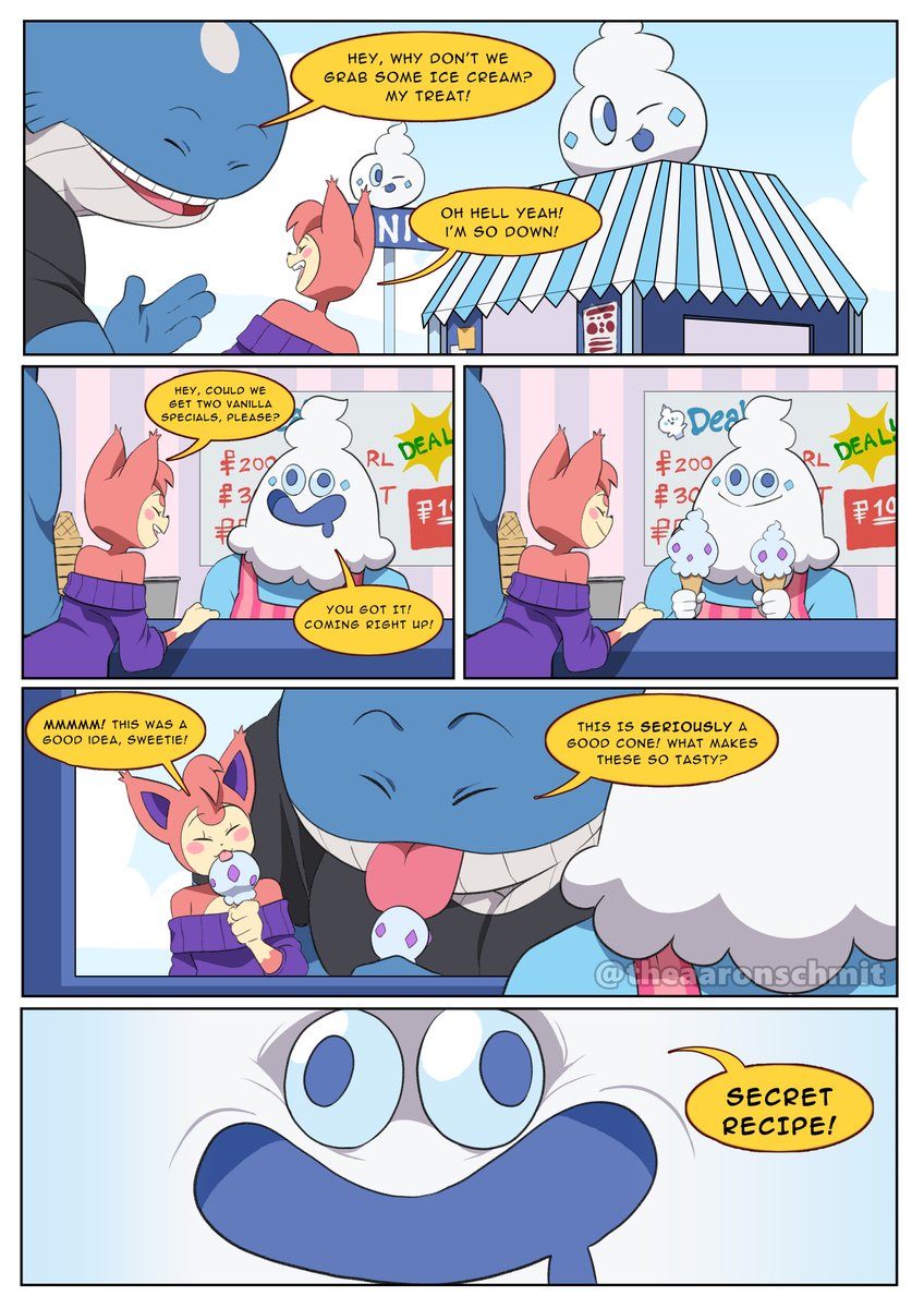 Skitty and Wailord go on an ice cream date. #TinderSkitty 