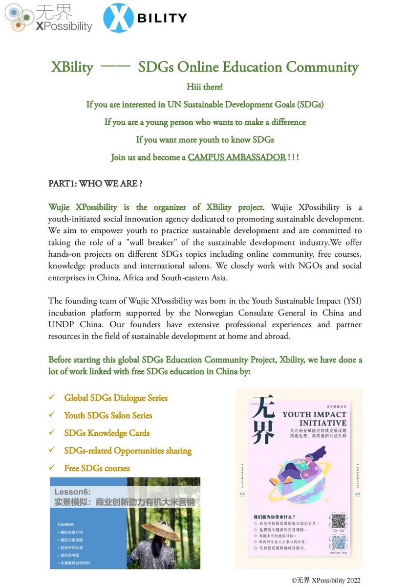 xbilitymm's tweet photo. We share free knowledge cards and online courses about SDGs! Our work has affected 500+ young people in China! Now we would like to get connected with the world!🥳 Join us as a Campus Ambassador👇 Send an email to xbilitymm@gmail.com if you are interested! https://t.co/LhWtOdh2bB