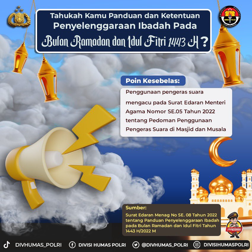 HumasPoldaJatim's tweet photo. Tahukah Kamu Panduan dan Ketentuan Penyelenggaraan Ibadah Pada Bulan Ramadan dan Idul Fitri 1443 H?

#ProkesIbadahRamadhan
Panduan Puasa Lancar https://t.co/rE19nquzKh