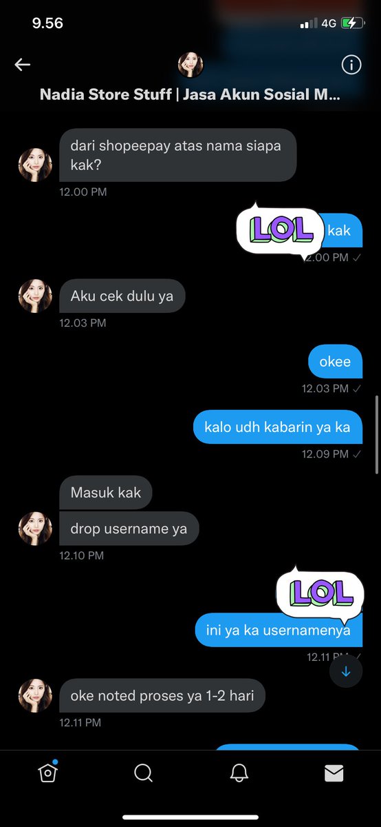 rutowatanb's tweet photo. HELP RT

Penipuan jasa akun yang terblokir, banned, kehack, lupa password.

Nadia Store Stuff (@NadiaStoreIND)

awalnya akun ig ku kehack trs nyari jasa yg bisa balikin akun yg kehack akhirnya nemu akun si nadia ini krn dia sering komen di twt orang yg lg nyari jasa akun ke hack https://t.co/sqtTECHKy7