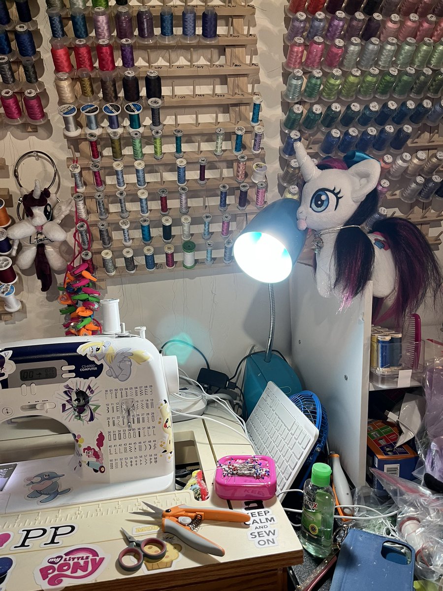 rubiowolf's tweet photo. Time to sew into the night with Heart Stitches supervising 😜 #brony #mlpfim #constockprep https://t.co/GlCtoxUX50
