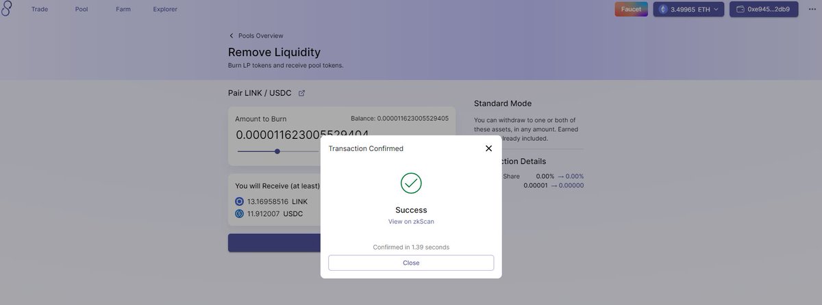 Kimberlee22a's tweet photo. The fastest interactive swap system I've ever used! https://t.co/iHBalwHCht 
#zkSync  #ZKRollup  #Testnet  #Ethereum  #DeFi https://t.co/JNxoTjk7AB
