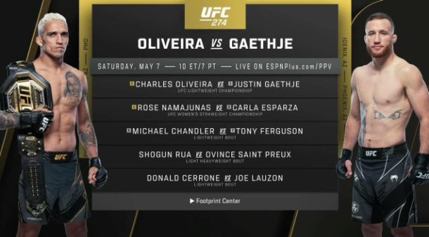 Check out the official trailer of UFC 274: Charles Oliveira vs. Justin Gaethje (Video)
