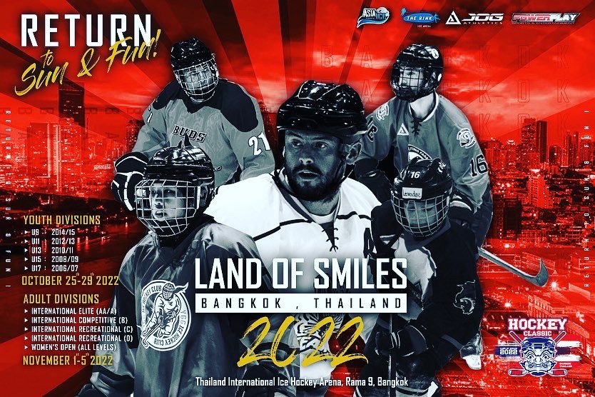 OfficialSCIHL's tweet photo. We look forward to the 2022 Land of Smiles Classic which will  make its return to Bangkok, Thailand - Nov 1-5. https://t.co/wJ2486LV29