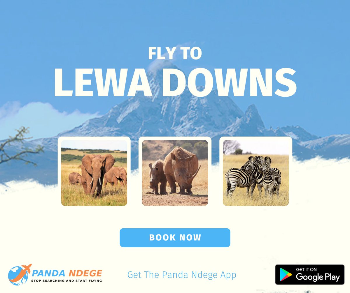 PandaNdege's tweet photo. Lewa Downs is the home to East Africa's largest rhino population and other endangered animals! It is the ultimate tourist destination in Laikipia 💁

Download the Panda  Ndege app on Google Play and book your flight to Lewa Downs.

https://t.co/8BBXoEJOrK

#tembeakenya https://t.co/BgcuQU0xlv