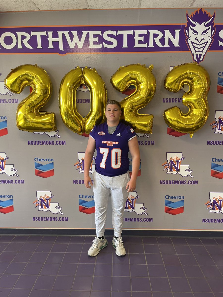 JacobSimsJ1's tweet photo. Thank you for a great Saturday visit &amp; spring game @NSUDemonsFB.  Can’t wait to see all the exciting things coming to Natchitoches.  Thank you for the invite @CoachBradLaird @NSUCoachBlair @CoachM_Harris @Coach_TPreston.  @CoachDCJ72 @SouthFootball21 https://t.co/4Sv8hCZmK5