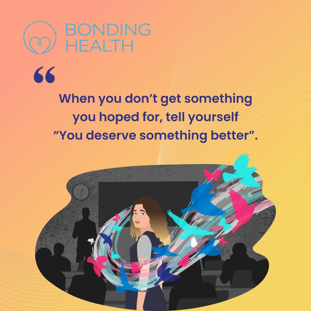 BondingHealth's tweet photo. When you donβt get something you hoped for, tell yourself βYou deserve something betterβ.
Follow us @bondinghealth for more content about #ADHD
.
.
.
.
#selfinspiration #selfinspired #selfmotivation
#attentiondeficit #add #adhdtwitter #adhdstruggles https://t.co/1dhsjwHORp