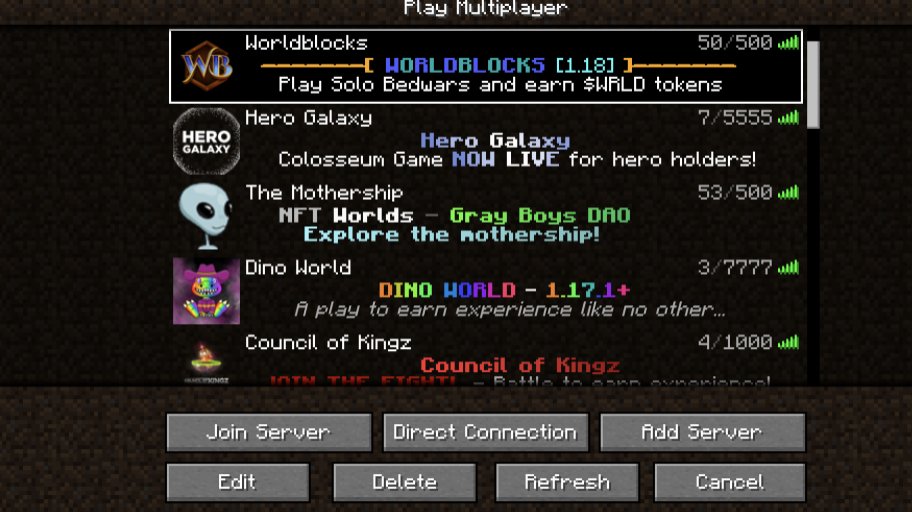 world_blocks's tweet photo. 50 players playing right now, probably nothing 😆
#Minecraft #NFTWorlds #P2E #Worldblocks https://t.co/Gxs4uDRgME