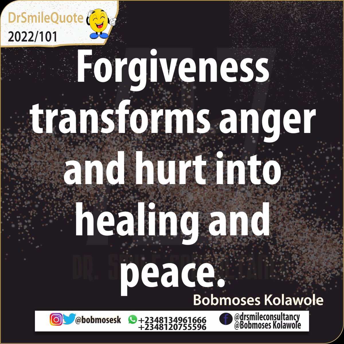 bobmosesk's tweet photo. #DrSmileQuote
#2022/101
#holyspiritinspires
#forgiveness
#forgiveandforget
#StayCommittedtoit
#practiceforgiveness
#blessedsunday
@bobmosesk @minister_grace https://t.co/AhKsioDwHj