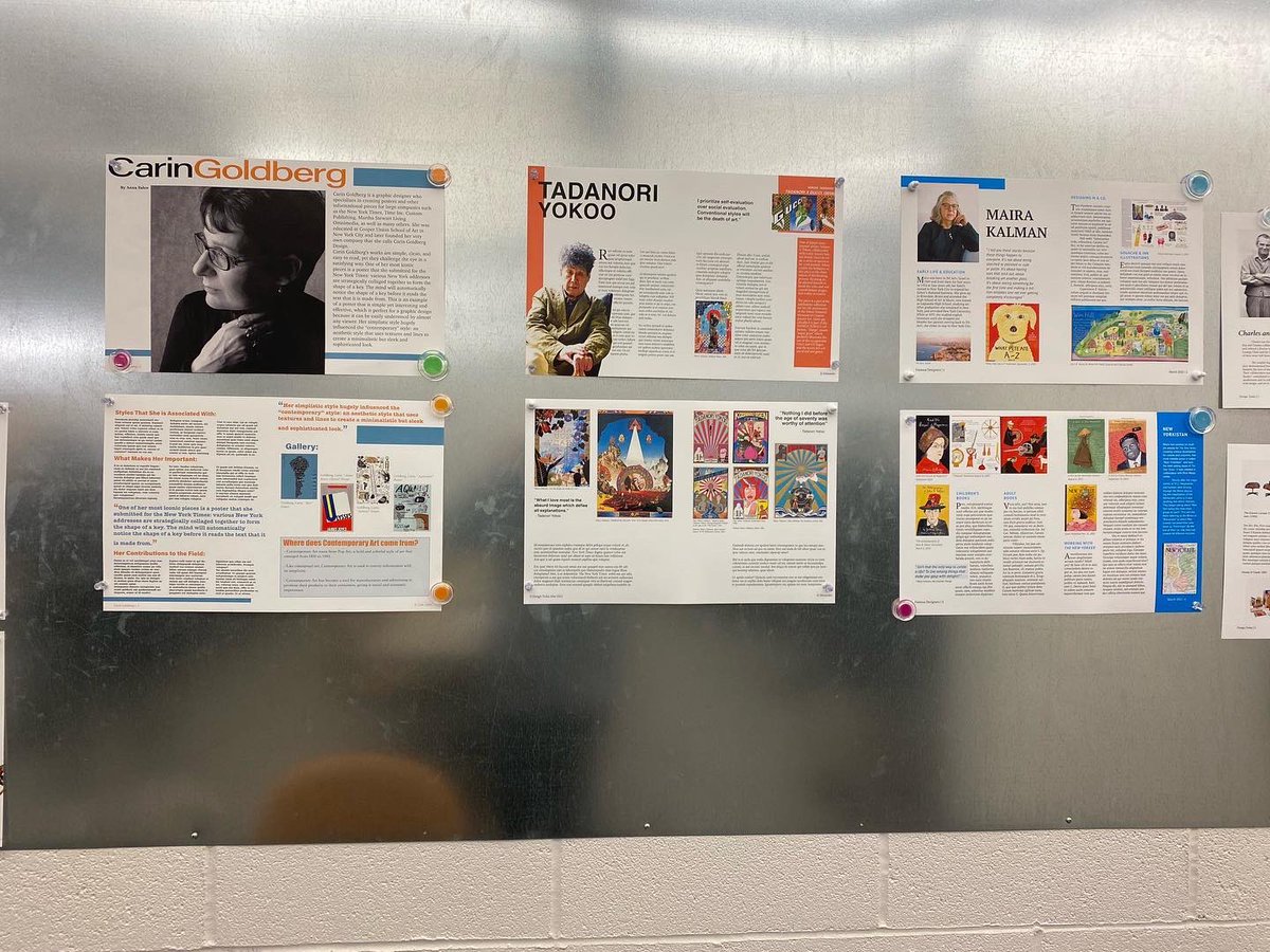 OneontaSLAB's tweet photo. Here’s some behind the scenes from our Graphic Design class! 

Students were assigned an artist and had to create a magazine spread about them using the program Adobe InDesign 

#OneontaSlab #SLAB #OneySLAB #liberalarts #artdepartment https://t.co/7e3mNcS73H
