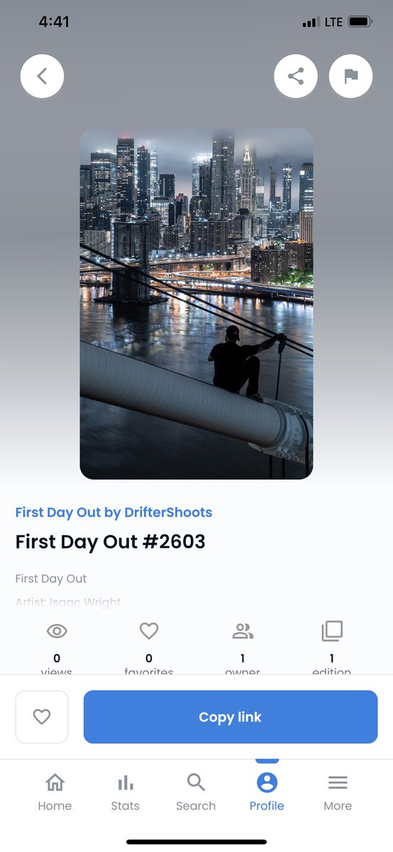 matttethew's tweet photo. So happy I was able to mint and support @DrifterShoots he has some crazy photography skills and an even better story. Shouts out 🥂 https://t.co/ihfLfkld5Z