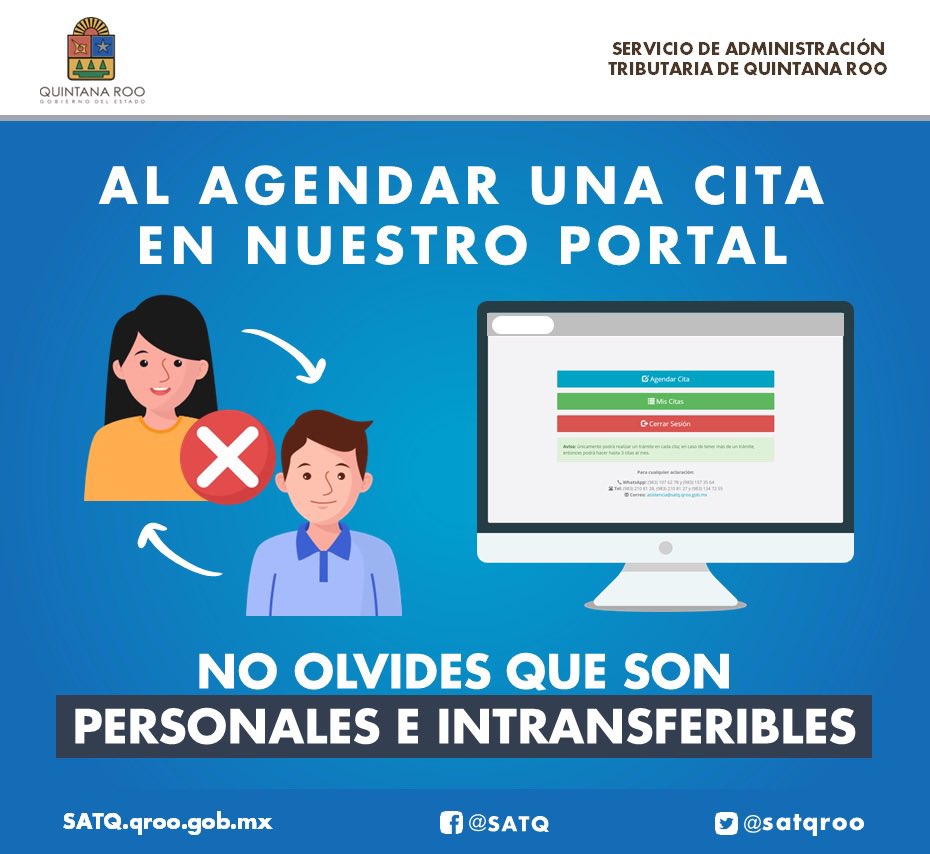 satqroo's tweet photo. Si agendas una cita en nuestro portal, recuerda que son personales e intransferibles ⬇️ https://t.co/KSd02aJURo