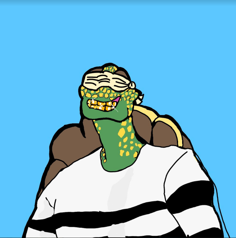 An NFT of a turtle created by Kryptonig