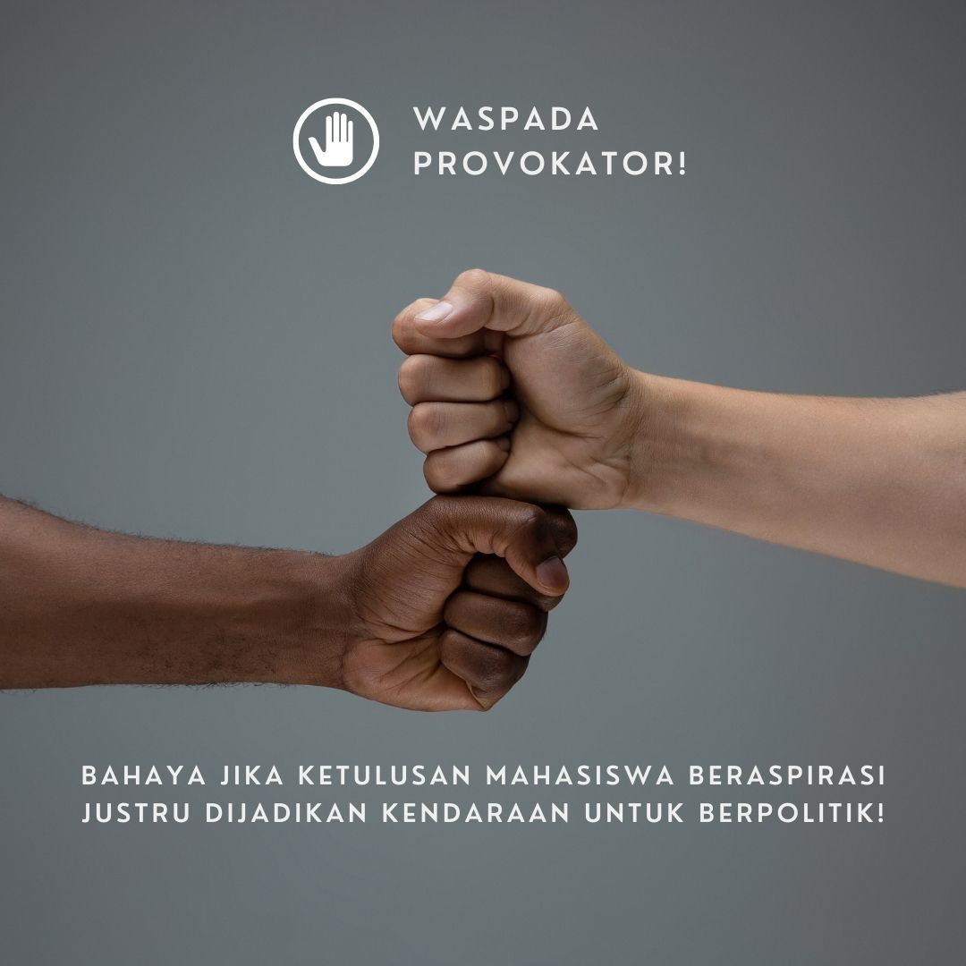 Alin_tan11's tweet photo. Waspada Provokator! 
Mahasiswa silahkan sampaikan aspirasi, namun lebih baik upayakan ruang dialog untuk audiensi 

#AspirasiTanpaProvokasi https://t.co/m5fZybwQ7m