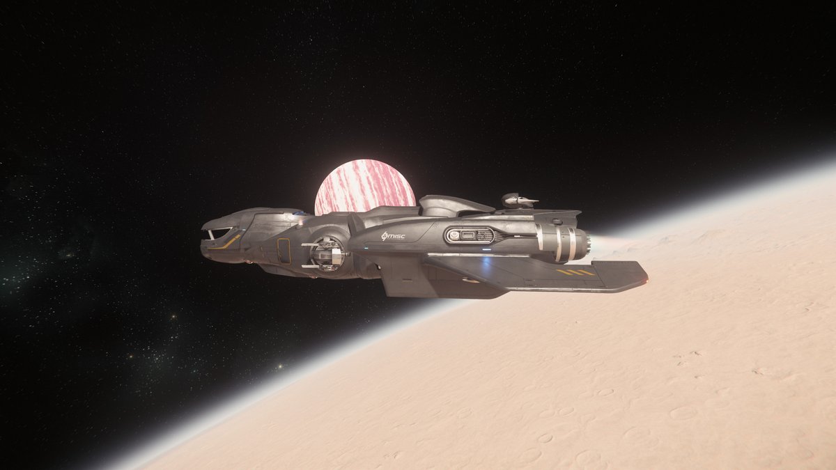 k3lly_Gaming's tweet photo. When you have the planet Crusader in view, it's pretty damn awe-inspiring.  The beauty of #StarCitizen is unlike any other game I have ever player! #MISC #FreelancerMax #SpaceRP https://t.co/NtKnuM11Ac
