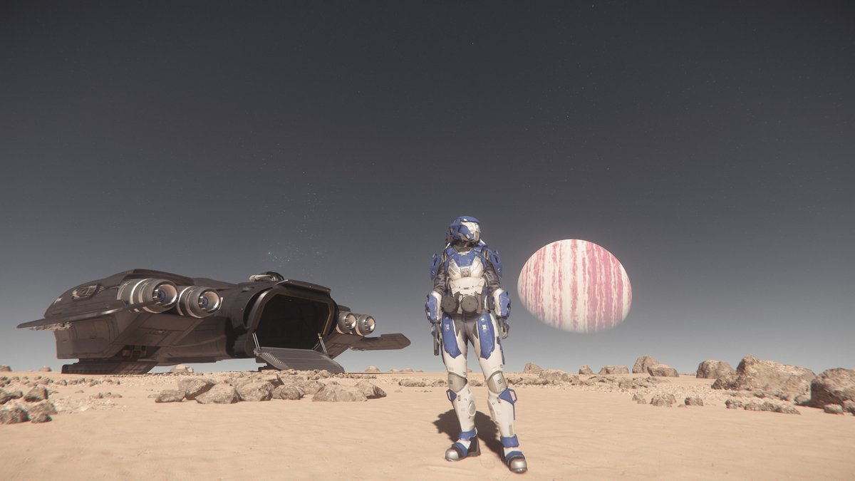 k3lly_Gaming's tweet photo. When you have the planet Crusader in view, it's pretty damn awe-inspiring.  The beauty of #StarCitizen is unlike any other game I have ever player! #MISC #FreelancerMax #SpaceRP https://t.co/NtKnuM11Ac