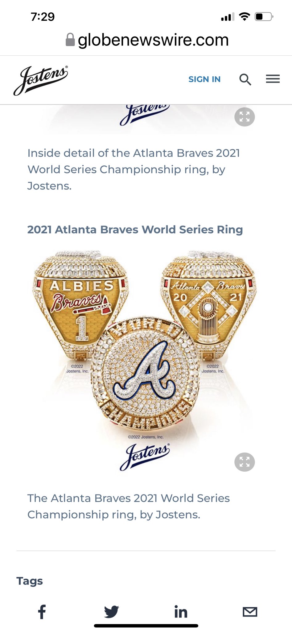 Best Atlanta Braves 1995 World Series Ring for sale in McDonough, Georgia  for 2024
