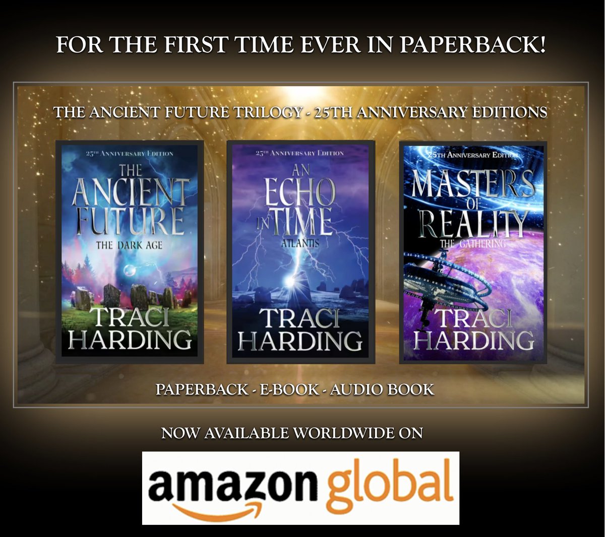 tracharding's tweet photo. FANTASTIC NEWS FOR MY OVERSEAS READERS!  For the first time EVER, The Ancient Future Trilogy is available in Paperback from your local Amazon Store!  Thanks to my fabulous publishers at @BrioPublishing! #traciharding  #theancientfuturetrilogy https://t.co/ho13en1cUK