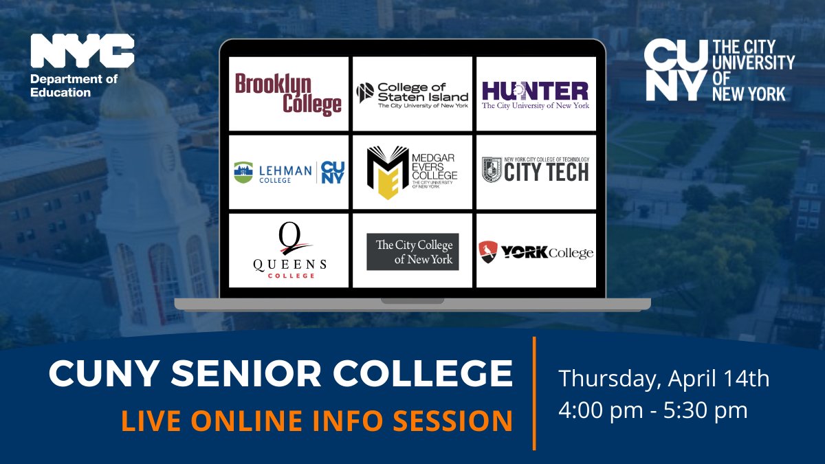 Are you a future CUNY senior college school of ed grad looking for a fall teaching job? 👀  

💻 Join our online info session Thurs, 4/14 at 4 pm to get an A-Z overview of the NYC DOE &amp; supercharge your job search. 

🍎 To register, contact your school of ed. 

#cuny #TeachNYC