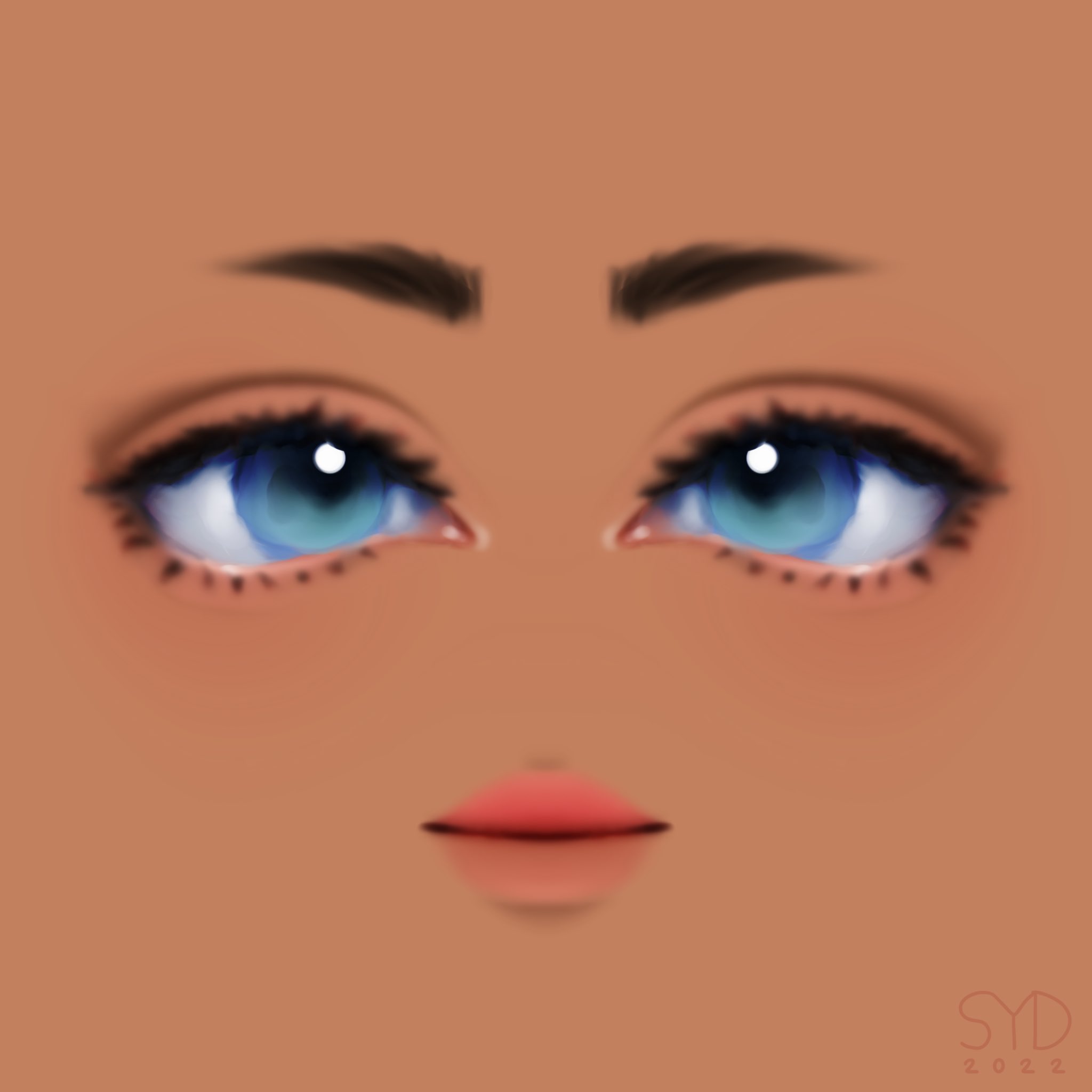 Surprised Popular Girl Face w Blue Eyes - Roblox