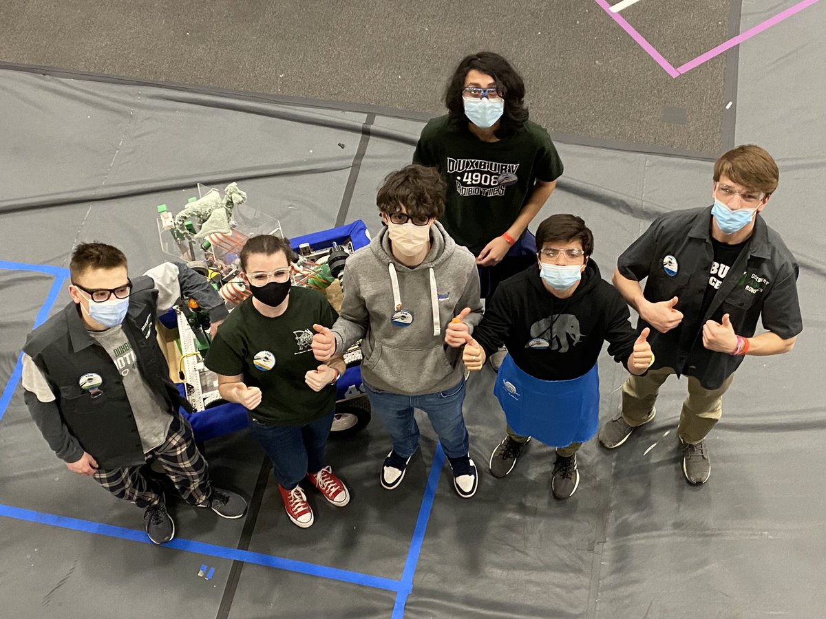 Day 2 in the books! DHS Robotics Team 4908 had to fix pieces, try new autonomous code, strategize with other teams, and attach/code a camera all between their matches! Can’t wait for tomorrow! <a href="/NEFIRST/">NE FIRST</a> <a href="/duxschools/">Duxbury Schools</a>