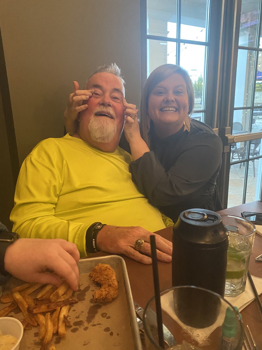 TiaHall4200's tweet photo. Well last Saturday of spring break and there’s no place I’d rather be than celebrating my dads belated birthday!! We tease him about always having his eyes closed.. so I helped him out a little! He is the first best man I ever known and loved!! Love you daddy!! #manymoreyears! https://t.co/6NROotAKdx