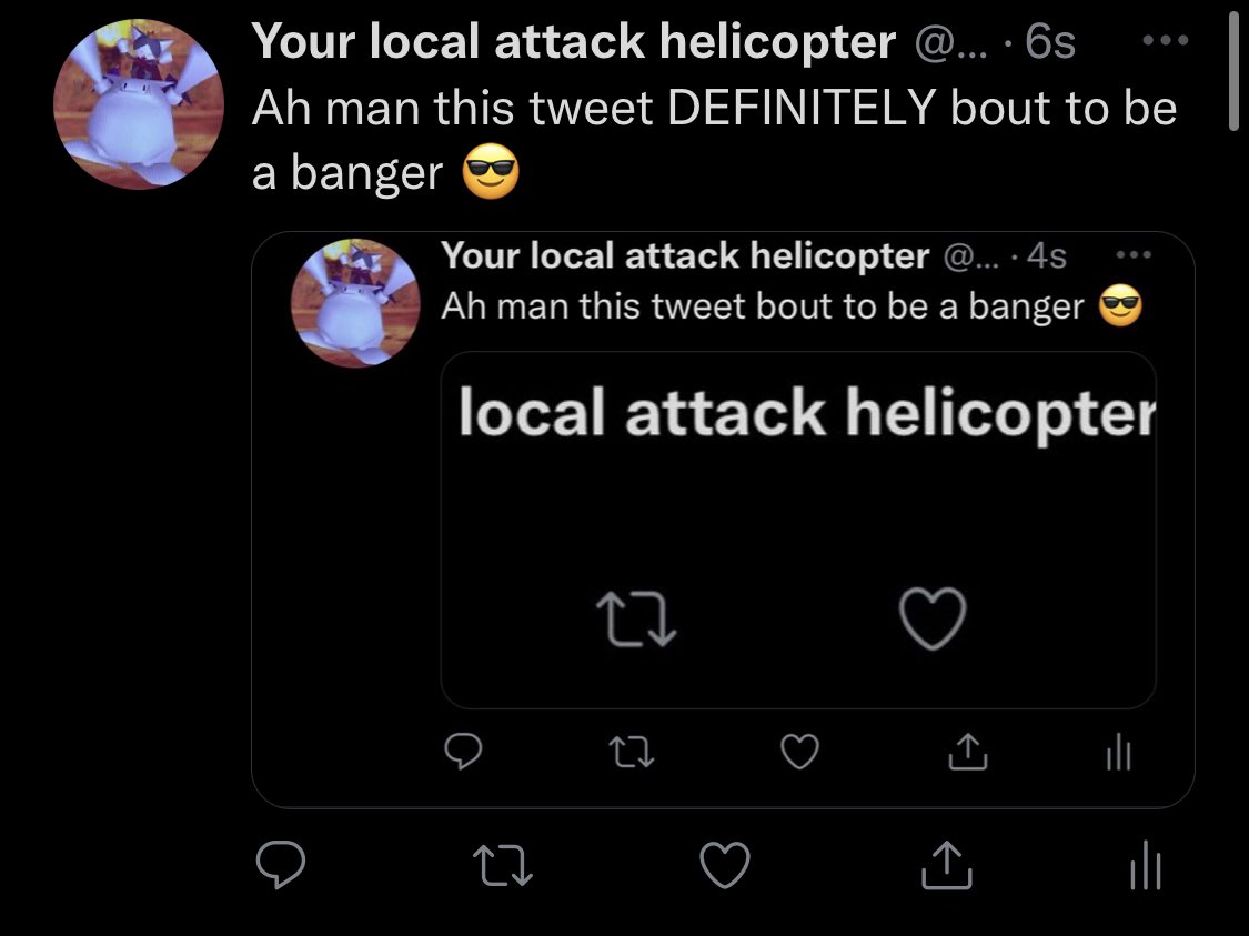 Funneeeee's tweet photo. Ah man get ready for the REEALL banger tweet 😎 https://t.co/hKYwoFGlK0