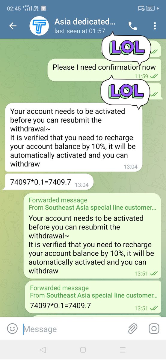NftsCollectorr's tweet photo. The fraud system does not stop! #minertrx is the expert!! ✅
They are constantly opening telegram groups.✔️
Managers are constantly asking for money! Just deposit money and they will continue until they get everything you have. spoon first, ladle later.🫰⬇️
#trx #miner-trx https://t.co/OsnF9BvEnD