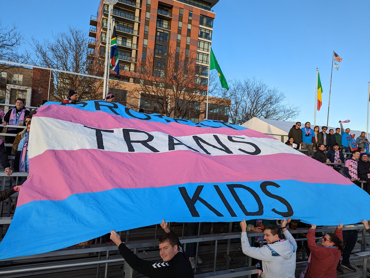 fwdflock's tweet photo. Protect Trans Kids. #tifo https://t.co/u9hWlQOEuq