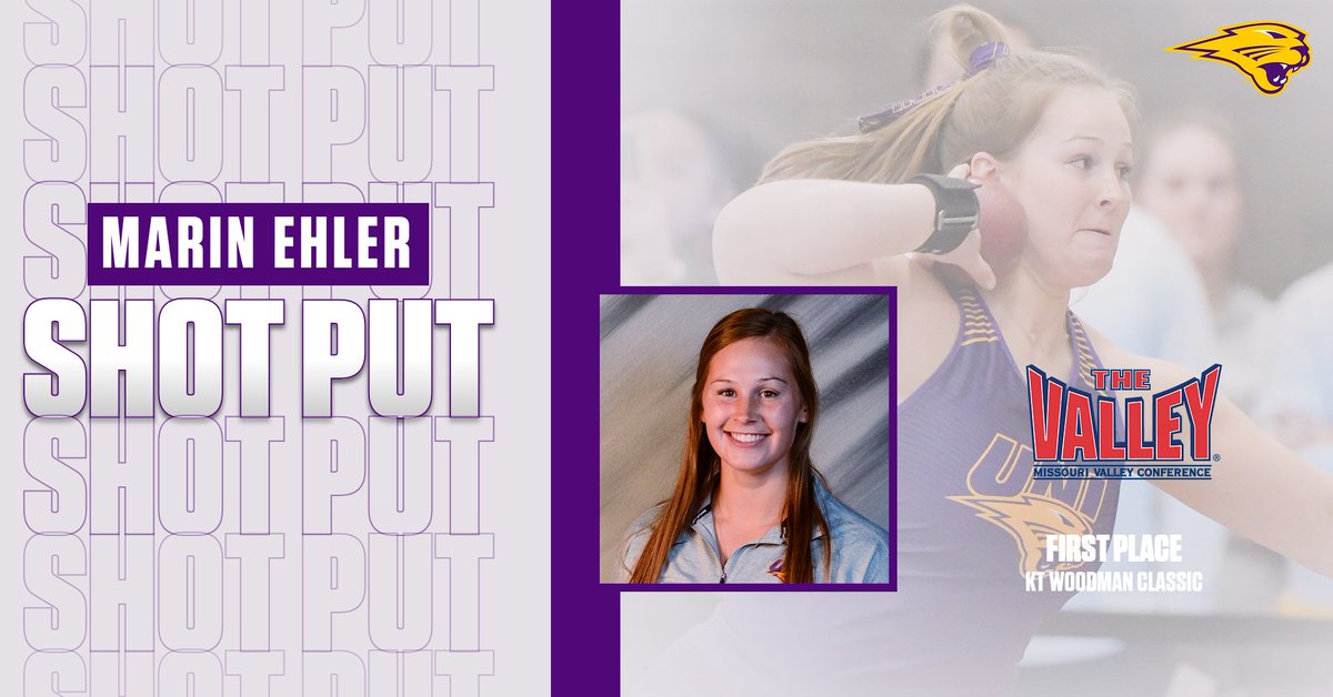 UNITrackFieldXC's tweet photo. A personal best this season pushes Marin Ehler into the @MVCsports top 5 shot put marks! #EverLoyal 

🥇 KT Woodman Classic: 14.69m (48'2.50")
Also: 5th at KT Woodman Classic: Morgan Nealey 13.84m (45'5") https://t.co/vadVINfHzi