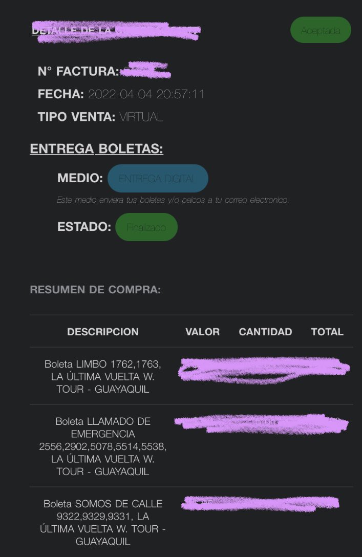 GuarandaCox's tweet photo. Al fin llegaron mis 10 entradas! 🥰❤️ gracias @RODOLFOBC87 👍🏽 https://t.co/6DkJDPBaJ1
