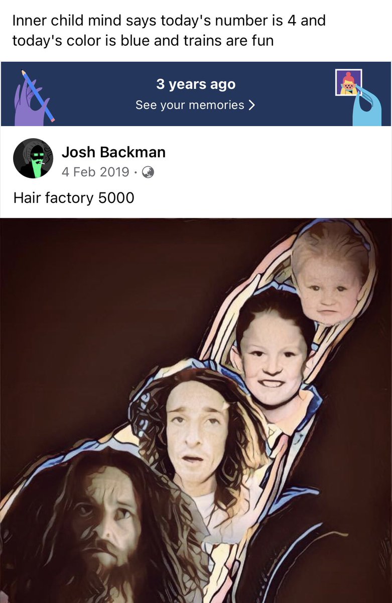 Josh_Backman's tweet photo. If you can’t make embarrassing photos of yourself good luck embarrassing others. Tit for tat. Pitter patter. 

#digitalart #trippy #hairfactory5000 #psychedelic #bakedbrain #idiothead #spacedcadet #mumsmonster https://t.co/rsyd7gUY8W