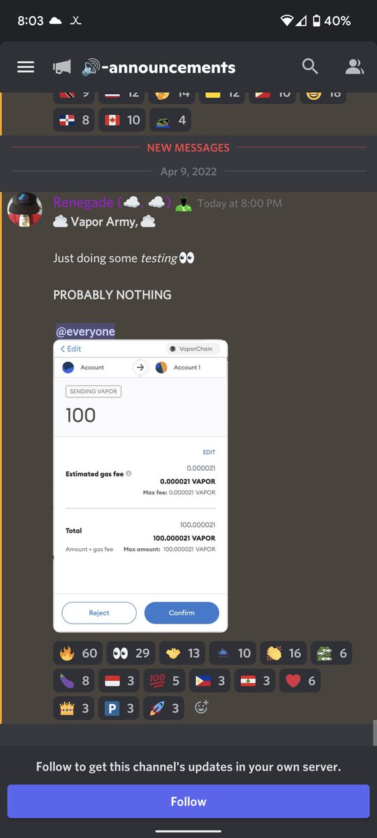 ShockyWizard's tweet photo. Woah! A leak!? If y'all aren't up to date, VAPORCHAIN is just around the corner. Make sure you get in to get those airdrops! @VaporNodes @VAPORCHAlN #VPND #VPCH #NODES https://t.co/RSAd4FZjm2