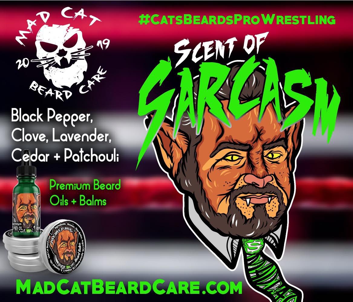 SoSaysShernoff's tweet photo. So this is a real thing!  I have partnered with Mad Cat Beard Care to bring you the official “Scent of Sarcasm” beard oil &amp; balm.  I’d say this is a bucket list moment but I never dreamed of something like this! So cool and proceeds go to help stray cats! https://t.co/vcoKIw7N4R https://t.co/P5hYu4QnB8
