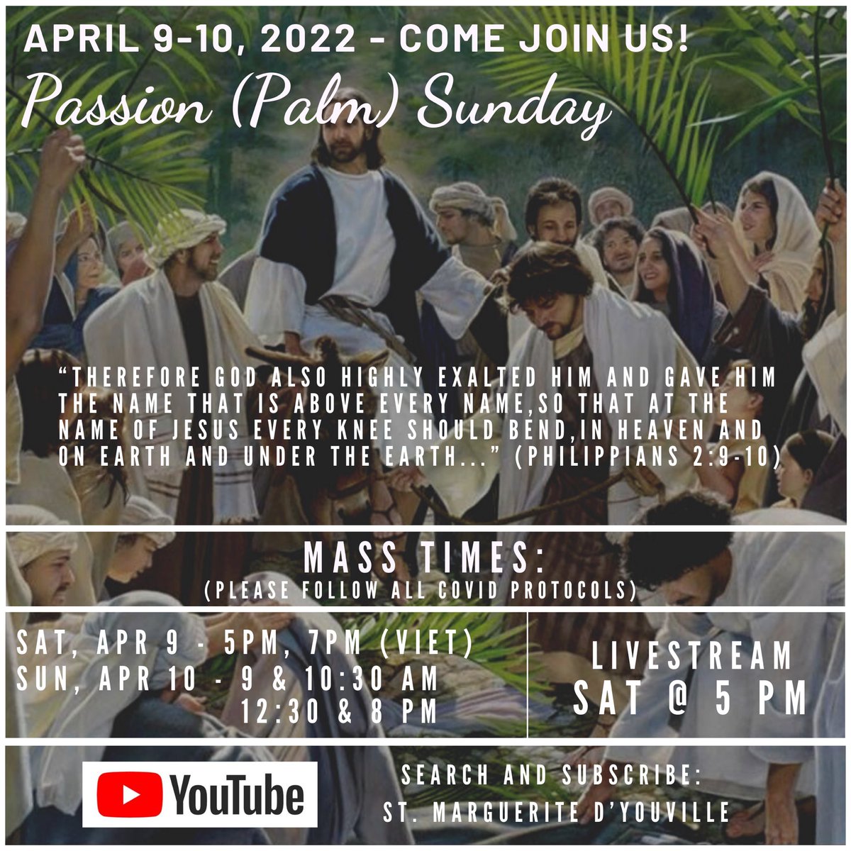 Happy Palm Sunday as we begin this Holy Week, the holiest of our Catholic Calendar.