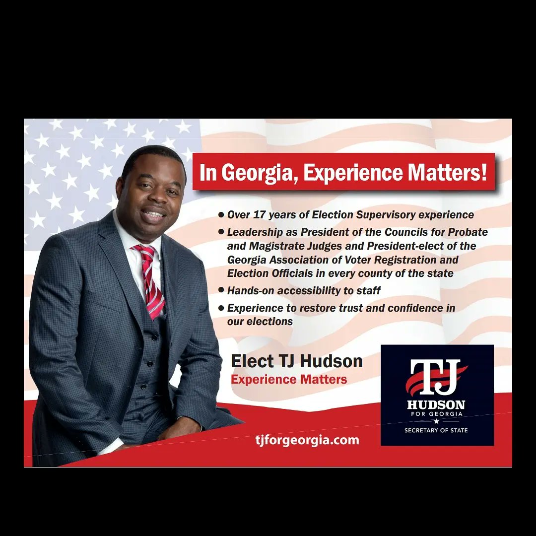 TJforGA's tweet photo. TJ Hudson for Georgia Secretary of State https://t.co/eNkFS1C6lh