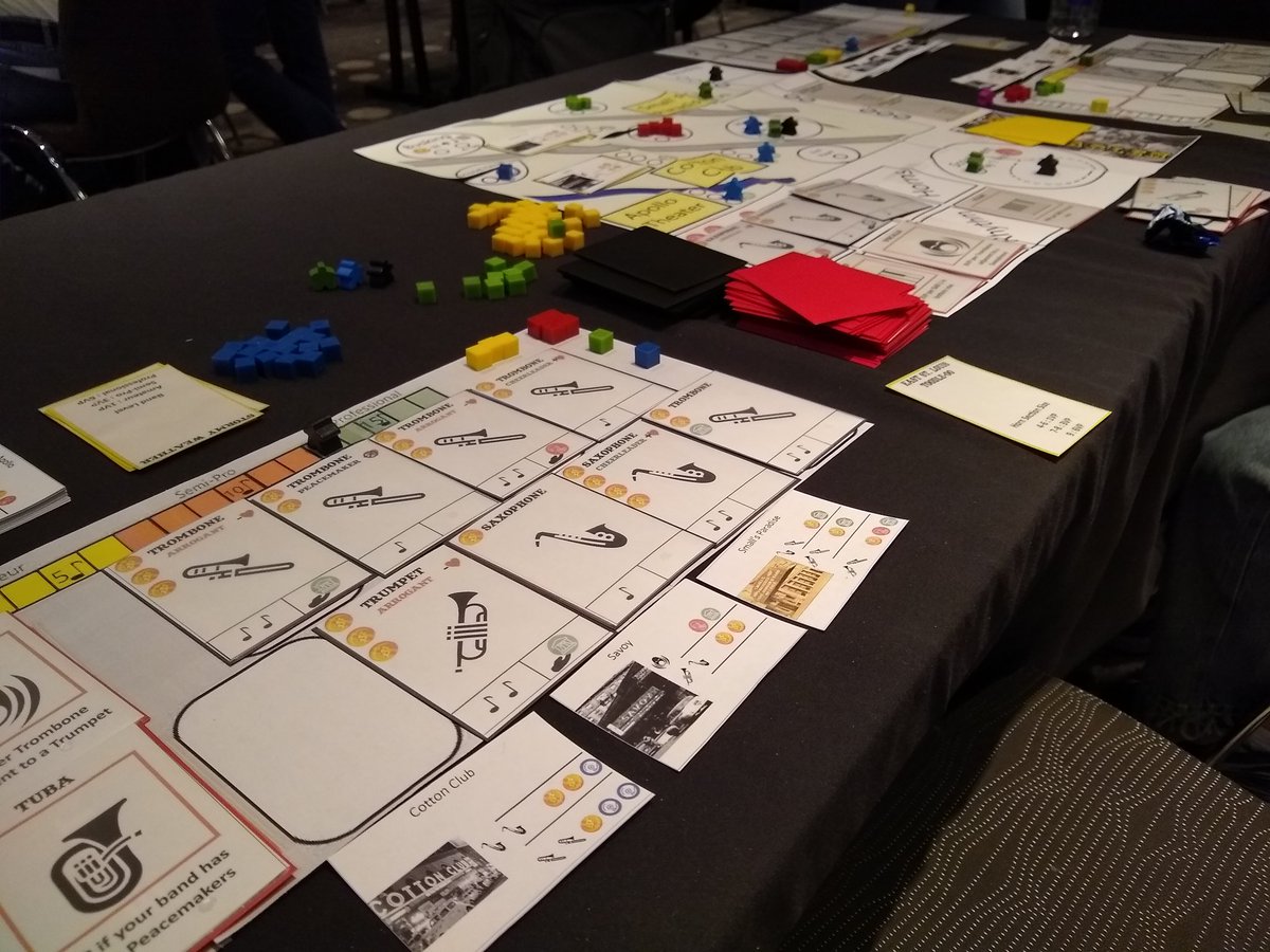 StoicHamster's tweet photo. Horns of Harlem playtest at #ProtoATL! https://t.co/sDWds2pJQg