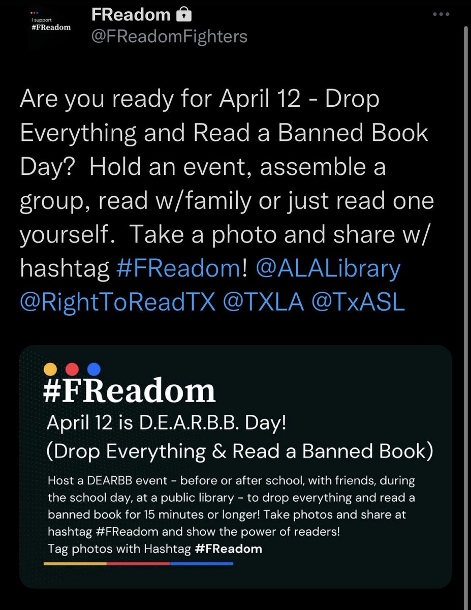 Don’t forget about April 12th and go mark your calendars!! ⁦<a href="/FReadomFighters/">TXFReadomFighters</a>⁩ #FReadom #DEARBB