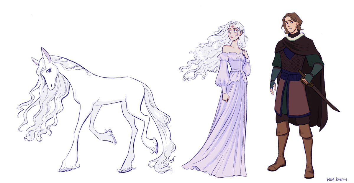 「The Last Unicorn lineup as a fun exercis」|Bev Johnson 🌸のイラスト