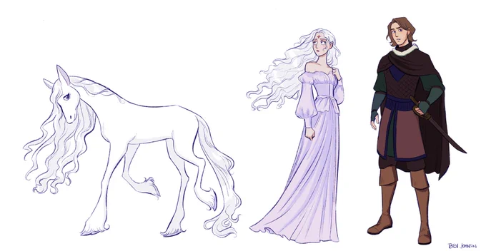 The Last Unicorn lineup as a fun exercise #characterdesign 