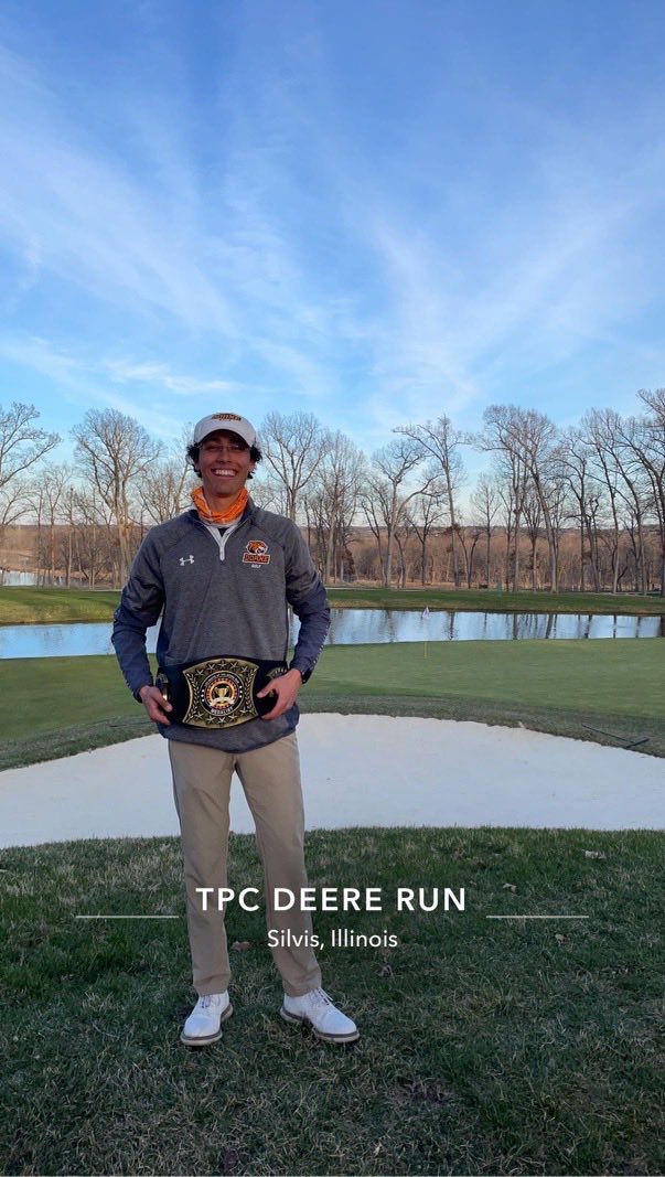 DoaneMGolf's tweet photo. Micah wins the 2022 LTU Invite at TPC Deere Run!! 72 69 141. Wins by 3. Big time win against an excellent field on a PGA Tour course. He works hard and has earned it! Won’t meet a better person either. Congrats Micah! ⁦@DoaneAthletics⁩ https://t.co/eFsLyFyeTa