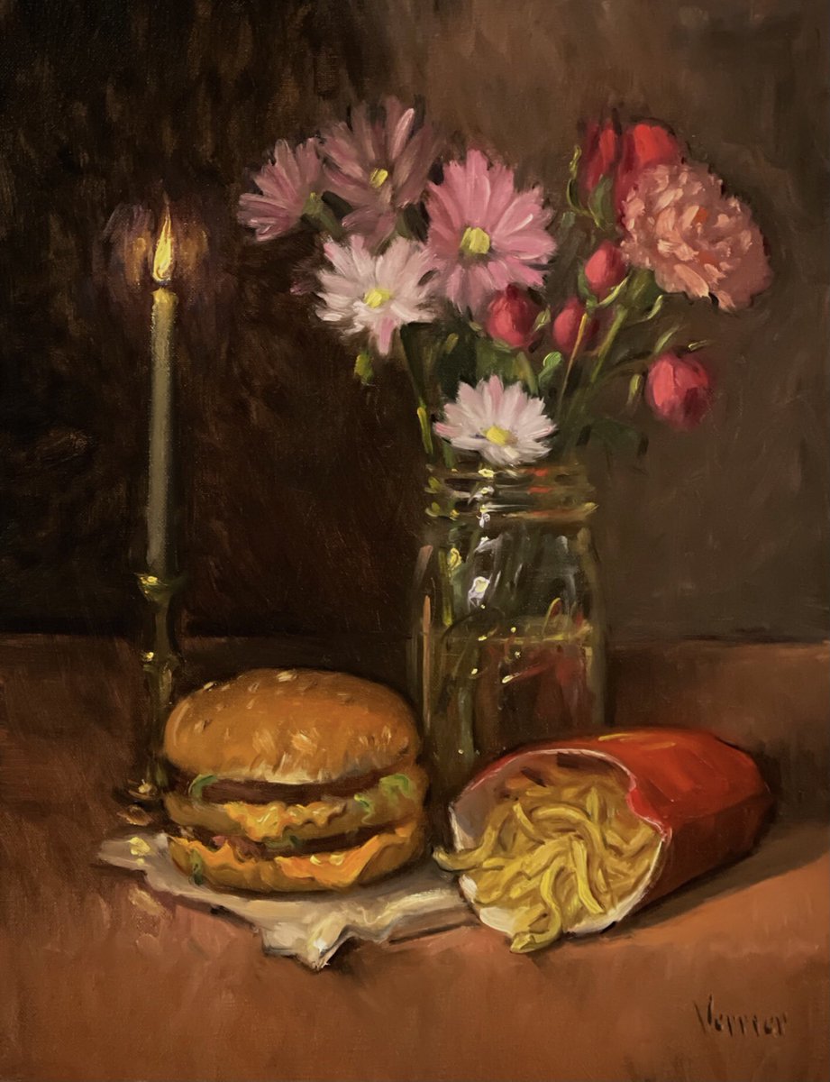 NoahVerrier's tweet image. My oil painting McDonald’s &amp;amp; Trader Joe’s Bouquet