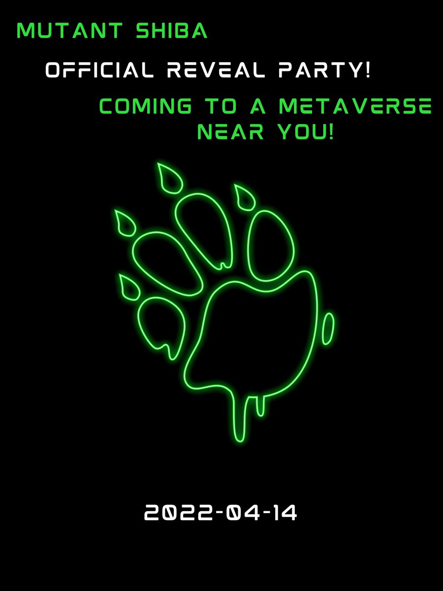 ArtemPower1's tweet photo. 🚨ATTENTION ALL MSC MEMBERS!🚨

Me and my team will be hosting an official reveal party in the metaverse! All holders are welcome! Come party and socialize with other holders!..... more updates to come :) #MSC #Mutantshibaclub #MSCFAM 💚🚀 https://t.co/PMqrDw3azt