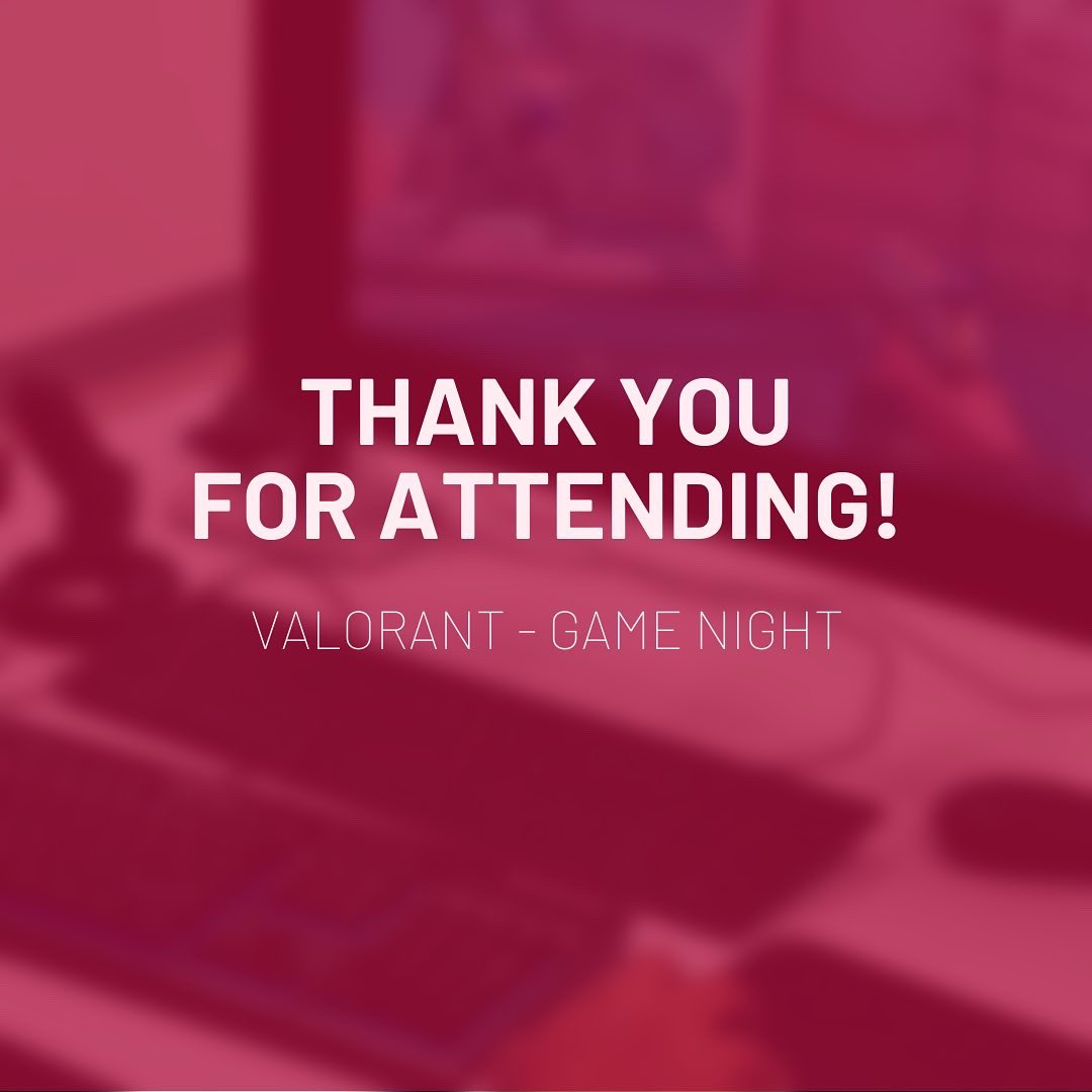 SCUEsports's tweet photo. Thank you to everyone who attended our Valorant Game Night! GGWP! 🤩
#SCUEsports #SantaClaraUniversity #LifeAtSCU https://t.co/zGikrzeGqZ
