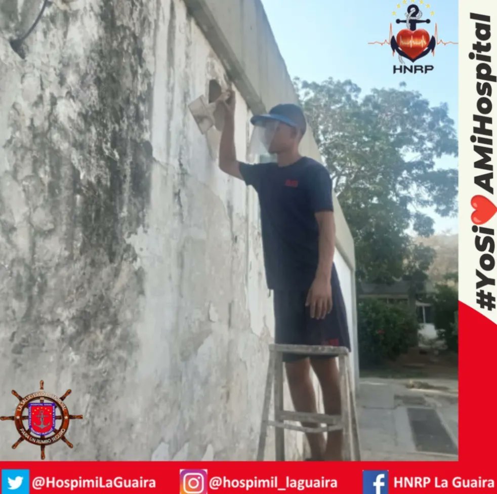 HospimiLaGuaira's tweet photo. #09Abril Cumpliendo instrucciones del CA @hmarcanov Director del @HospimiLaGuaira dando continuidad a la Jornada  #YoSiQuieroAMiHospital personal de la División de Mantenimiento, lleva a cabo la reparación interna y externa del Sollado de Tropas Alistadas de la Unidad https://t.co/r6pdpB3yWO